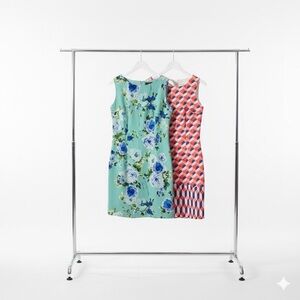 Amanda Lane Floral and Geometric Dresses - Blue and Red